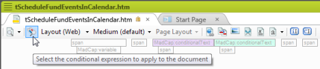 Button applies conditions in XML Editor